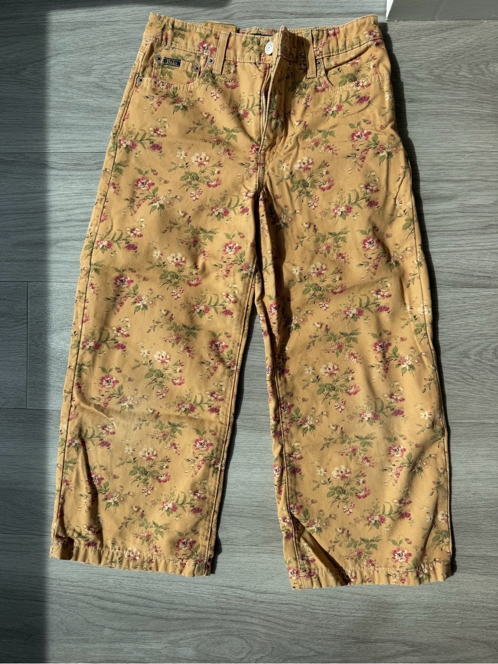 Ralph Lauren Tan Floral Pants for Kids